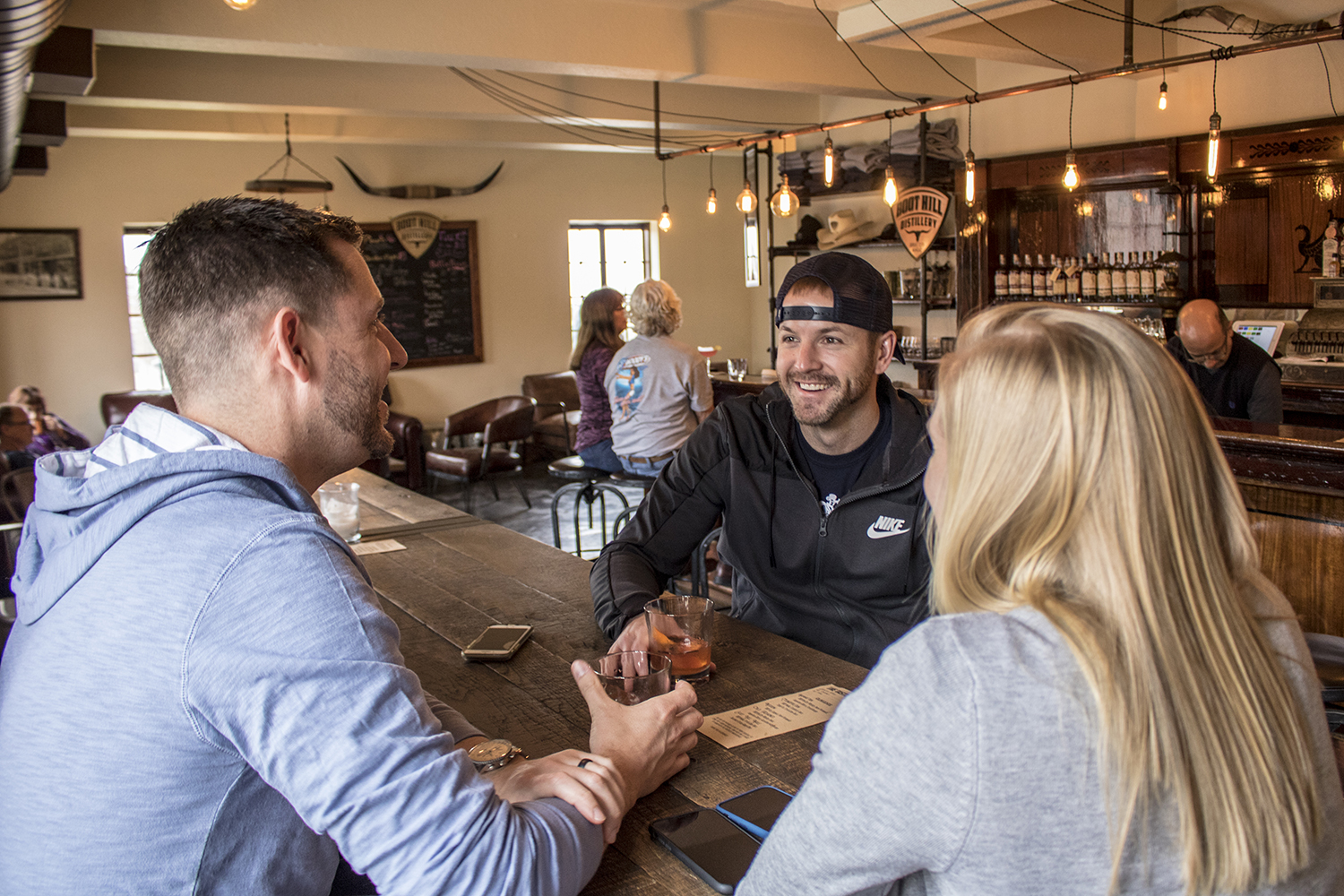 Customers in The Tasting Room at Boot Hill Distillery